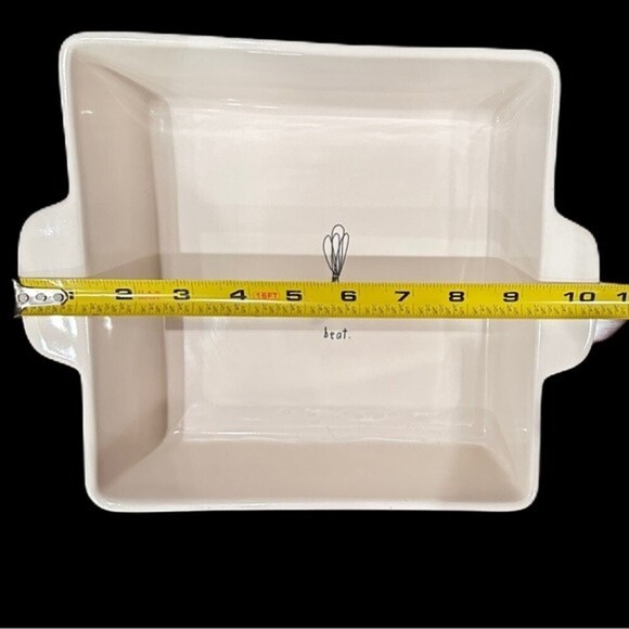 Rae Dunn Sketch BEAT Whisk Square Baking Dish - Picture 7 of 14